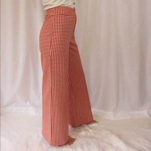 Vintage 60s Gingham Plaid Bell Bottom Picnic Pants